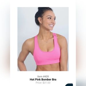 Zyia Hot Pink Bomber Bra -EUC